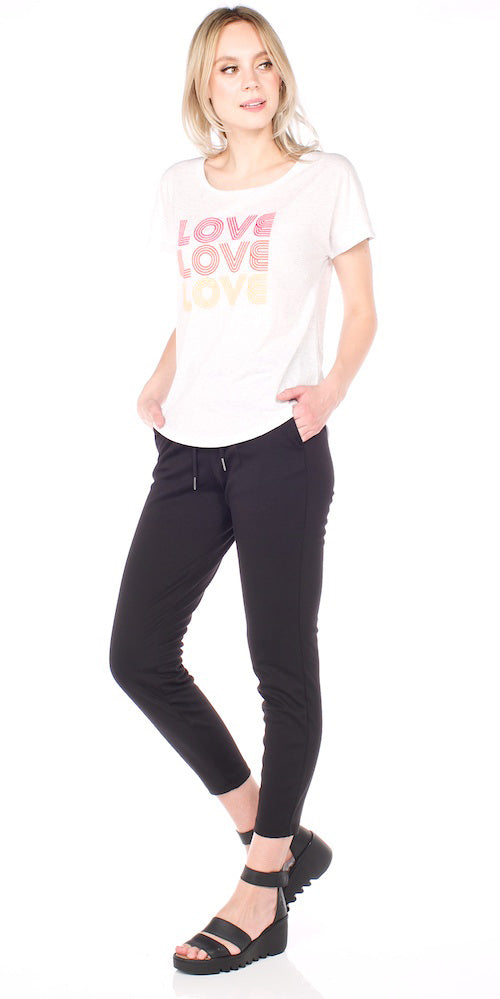 Bergstrom "Triple Love" Dolman Tee, heather white/multi