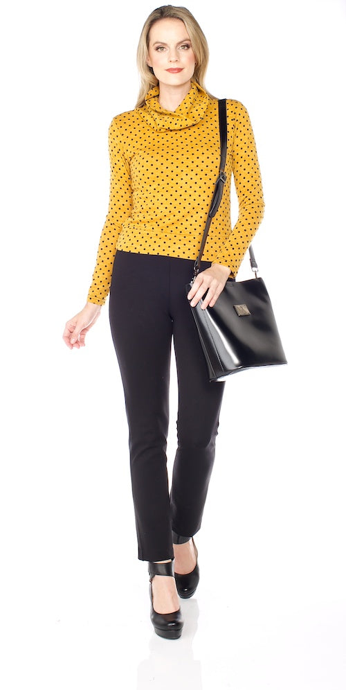 Rocket Crop Turtleneck, mustard dot