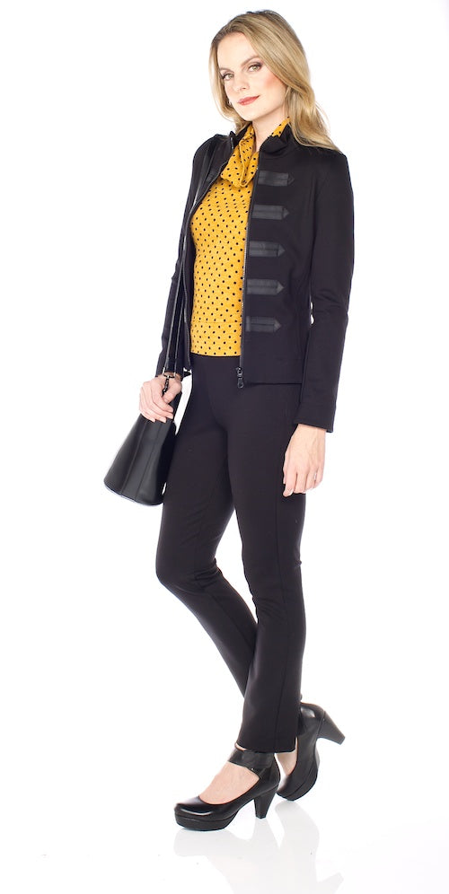 Rocket Crop Turtleneck, mustard dot