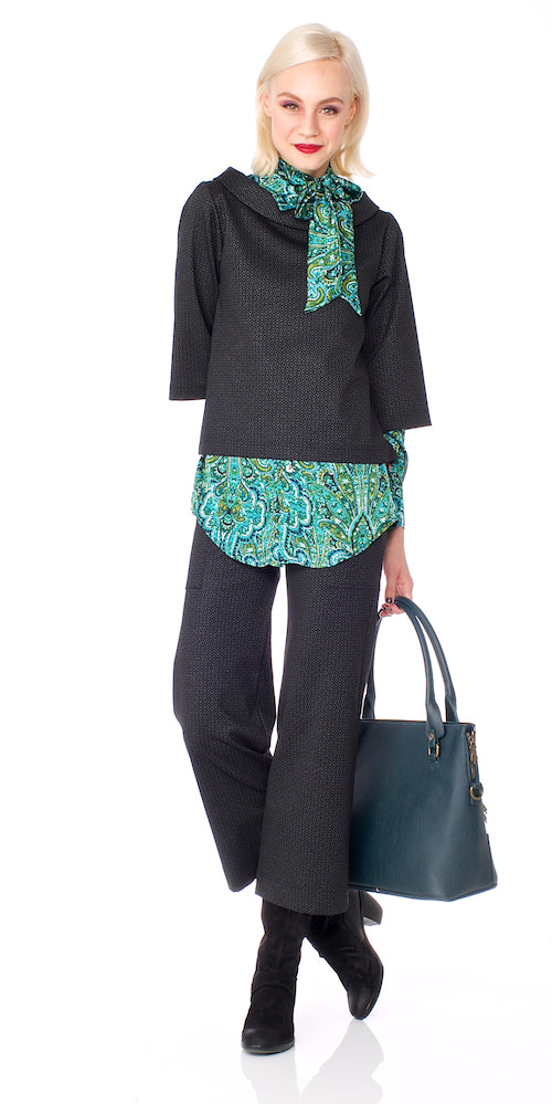 Patrice Blouse, aqua paisley