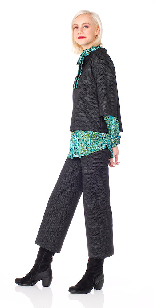 Patrice Blouse, aqua paisley