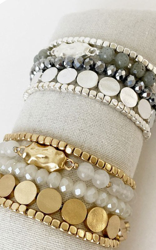 Metal and Stone Bracelets