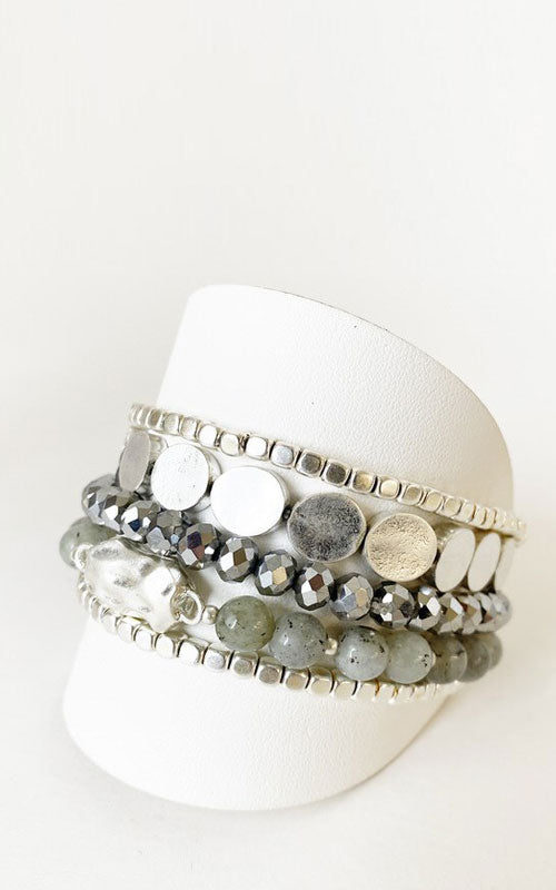 Metal and Stone Bracelets