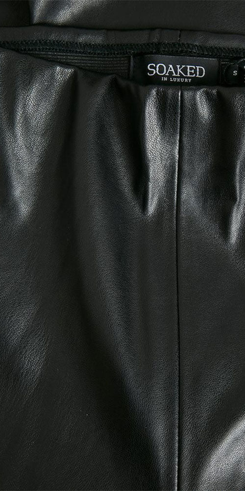 Faux Leather Leggings- Black