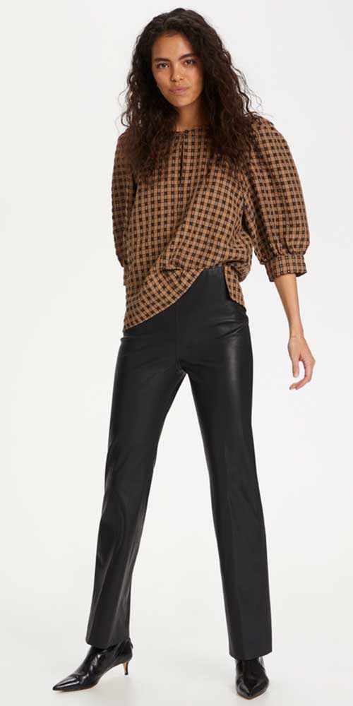 Soaked in Luxury Faux Leather Pants, black - Bergstrom Originals