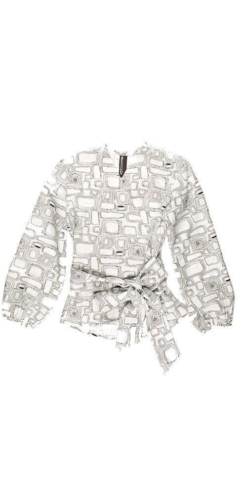 Kusama Wrap Blouse, white tile