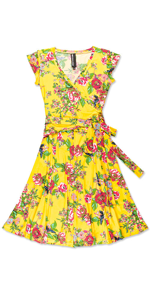 Mrs. Robinson Wrap Dress, sonoma yellow
