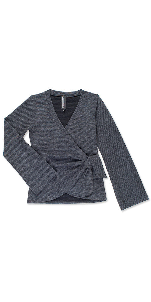 Sussex Wrap Sweater, charcoal